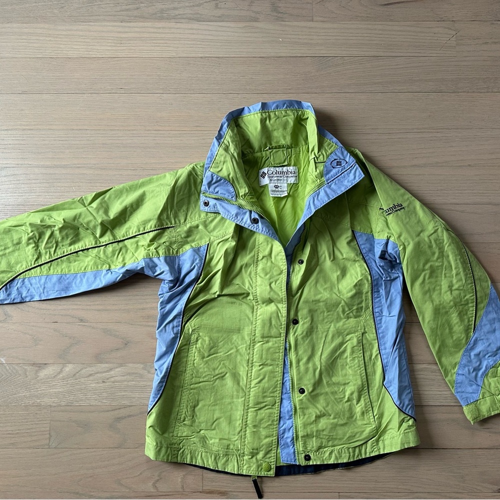 Columbia Kids Green and Blue Jacket with Blue Ski Fleece and Matching Pants